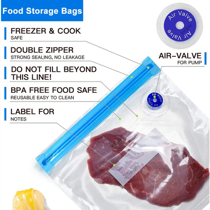 Vacuum Bags Sealing Food Vacuum Packaging Bags Reusable Vacuum Compression Bags Meat Fruit Snacks Sealed Storage Vacuum Pump Bag