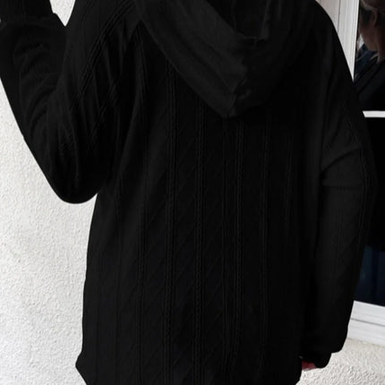 2024 Autumn And Winter Fashion New Ladies Leisure Jacquard Large Size Loose Hooded Sweater