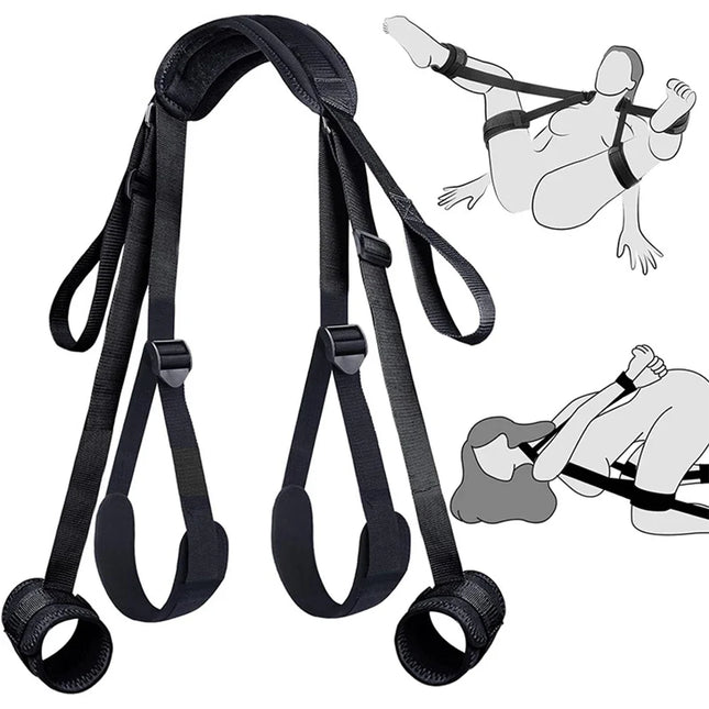 BDSM Restraint SM Handcuff Open Leg Soft Bandage Adult Game Aiding Sex Tool Kit Bondage Sextoy 18+ Sex Products Erotic Set