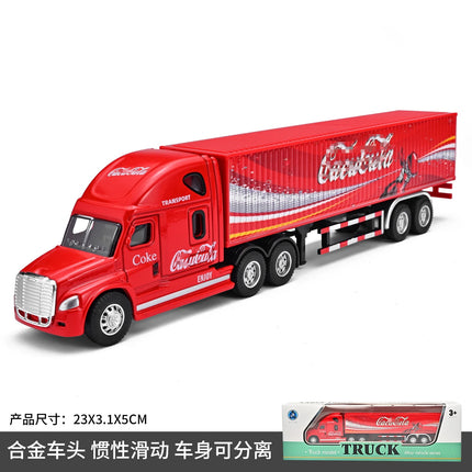 Alloy Car Model Container Transport Truck Engineering Trailer Toy Car Gift Display Collection
