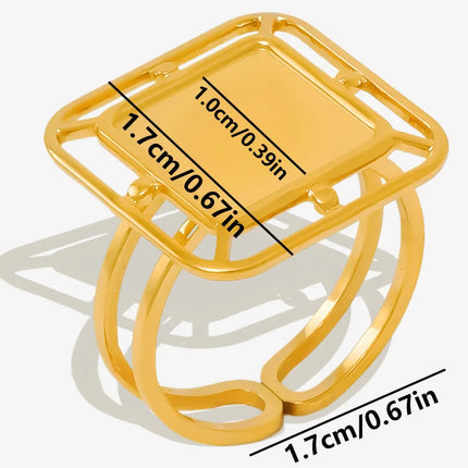 6pcs/lot Gold Plated Stainless Steel Base Rings Settings DIY Blank Knuckle Rings for Women Jewelry Charms Never Fade Wholesale