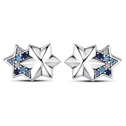 Real 925 Sterling Silver Star Earrings For Women Sparkling Zircon Ear Studs Luxury Fine Engagement Wedding Jewelry Gift For Girl