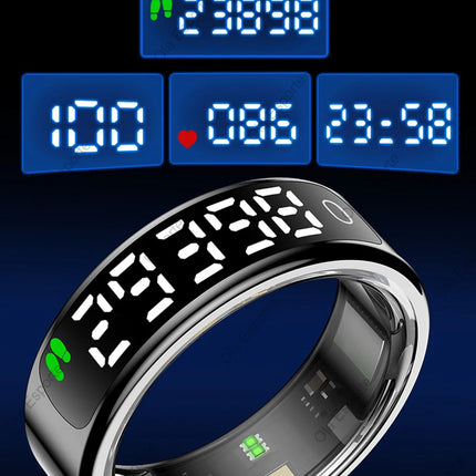 New Smart Ring R13 LED Display Screen Gesture Sweep Video Heart Rate Sleep Monitor 5ATM Waterproof Wireless Charging Rings 2025