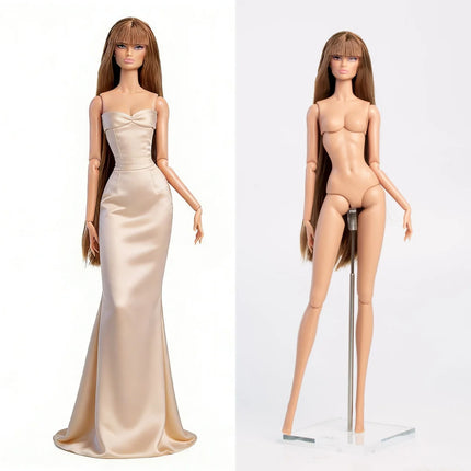 32cm European Supermodel Doll Toy Fashion Flat Bangs Japanese Clear Nude Makeup 1/6 Doll Joints Movable Babi Collection Gifts