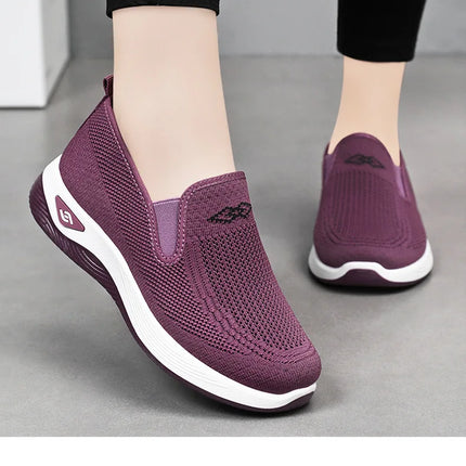 Women Casual Sports Shoes Breathable Lightweight Sneakers Anti-slip Flats Outdoor Running Walking Shoes Female Vulcanized Shoes