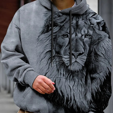 Men's Unisex Hoodie Fashion Pullover Hoodie Sweatshirt Hooded Animal Wolf Lion Dragon Tiger Print Daily 3D Print Casual Hoodies