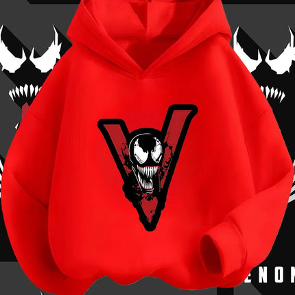 Cute Kawaii Venom Hoodie 3-14Y Boys Girls Autumn Winter Cartoon Street Hot Fashion Outdoor Casual Lovely