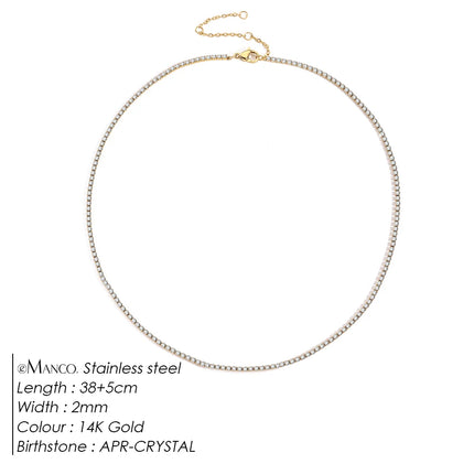 EManco Fashion Crystal High Quality Stainless Steel Gold Plated Necklace Ladies Charming Accessories Gifts Wholesale