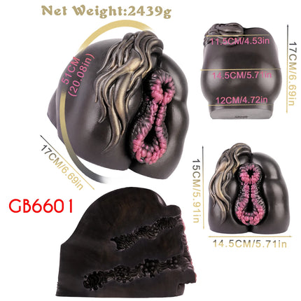 GEEBA Realistic Buttock Inverted Mold Silicone Fantasy Male Masturbator Medical-Grade Pocket Penis Stroker Onahole Adult Sex Toy