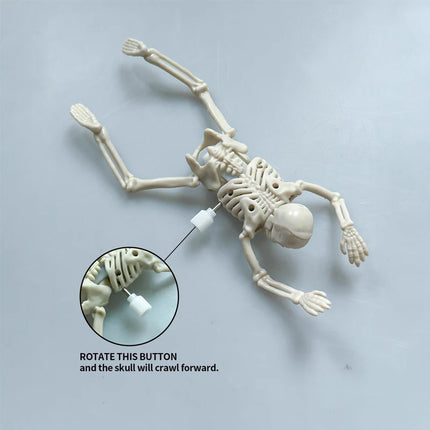 Halloween Gift Puzzle Toy Assembly Crawling Skeleton Mainspring Skeleton Assembly Model Horror Parody Night Light Toy