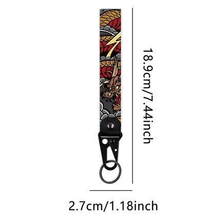 Lucky Cat Eagle Beak Keychain Motorcycles Girl Animation Short Lanyards Used in Phone Rope Badge Holder Accessories