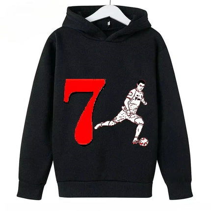 Brand Children's Clothing Casual Kid's Hoodie Spring and Autumn Sports Sweatshirt for Boys and Girls Ronaldo Printed Pullover