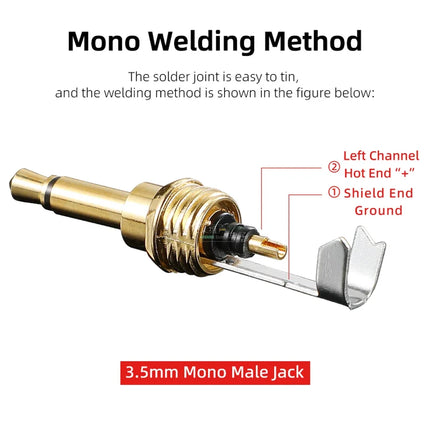 Gold-Plated Stereo Welding Jack 3.5mm 3 Pole Female Plug 1/8″ Headphone Notebook Microphone Audio Interface Extension Cable Plug
