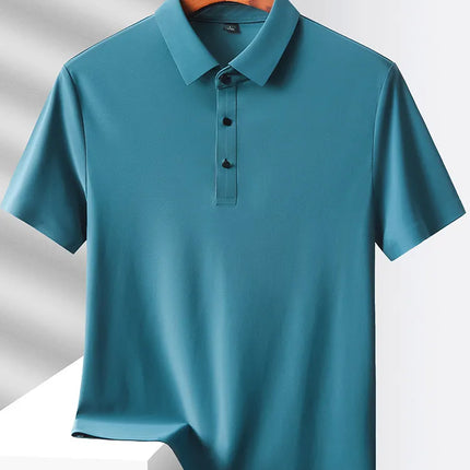 Selected popular nylon fabric, dad's summer clothing, middle-aged men's short sleeved T-shirt, summer ice silk quick drying, mid