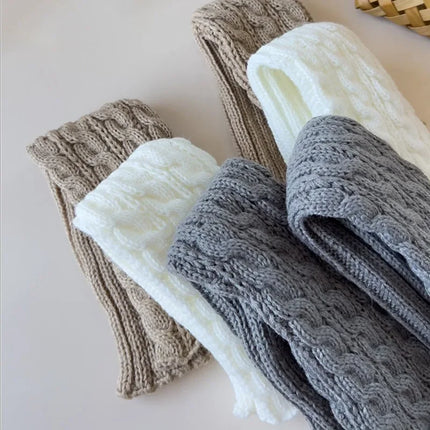 Sweet Children Leg Warmers Lolitas Twist Knitted Socks Korean Baby Girls Warm Foot Cover Guards Elastic Versatile Elephant Socks