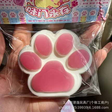 Three Colors Rainbow Cat Claw Squishy Fidget Toy Soft Cute Cat Paw Slow Rebound Pinch Decompression Toys for Kids Birthday Gifts