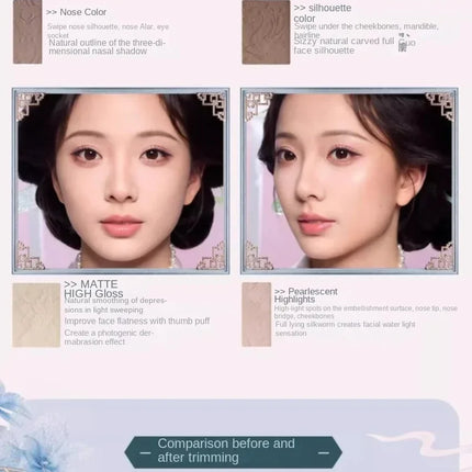 Flower Knows Makeup Butterfly Cloud Collar Collection Embossed Highlight&Contour Palette Face Powder Iluminador Contouring Kit
