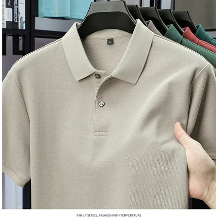 Men's 100% Cotton Polo Shirt - Summer Casual Breathable Tee, 19 Colors, Ideal for Golf and Sports, Business Casual, Silk-Like Finish