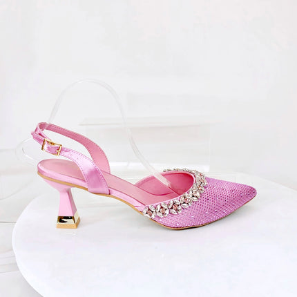 Insightlink Lady High Heels Crystals Shoes and Bag Set Rhinestone Handbag with Sandals for Wedding Gems Clutch Purse with Shoes