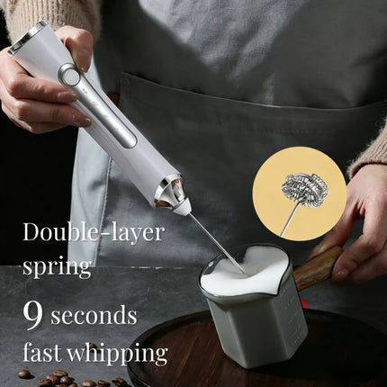 Wireless Milk Frother Electric Type-C Handheld Blender Stainless Steel Mini Coffee Maker Whisk Mixer For Coffee Cappuccino Cream