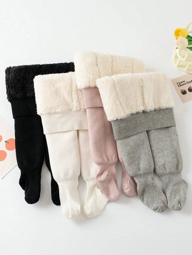 1 set of warm children's pantyhose suitable for girls aged 0-10, children's winter underwear, girls' winter leggings, suitable u