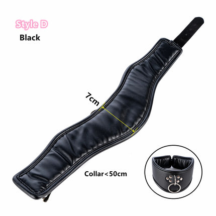 Exotic Accessories of Slave Role Play Leather Restraints Fetish Collar for Adults Sex Games Bdsm Bondage Traction Flirting