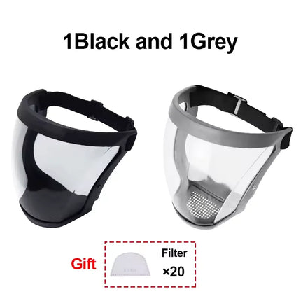 Transparent Facial Shield Anti-Fog Work Protection Mask Filter Dust-proof Anti-splash Full-Face Grinding Weeding Protection Mask