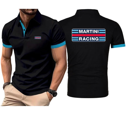 Martini Racing Print 2026 Men's New Cotton Polo Shirts Casual Solid Color Slim Fit Summer Fashion Brand Clothing