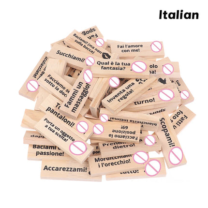 48Pcs Sex Block Tumbling Tower Stacking Games Game For Adults Sex Toys Valentine Wooden Block For Couples Erotica Party Block.