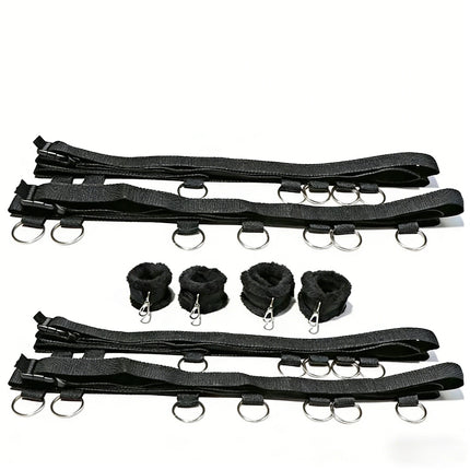Bed Restraint Set Couple Sex Toys Bondage Handcuff Kit Adult Game Tool 18+ Erotic Tie Downs Arm Ankle Eyeblinder Flirting Sextoy
