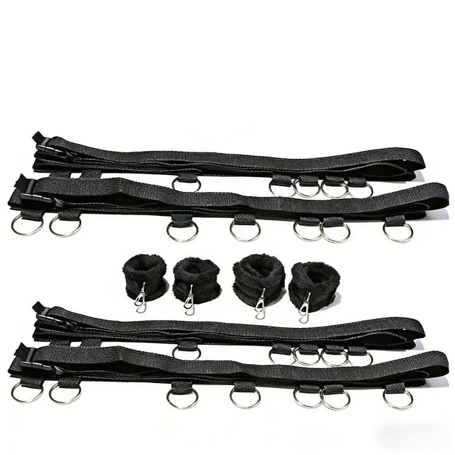 Bed Restraint Set Couple Sex Toys Bondage Handcuff Kit Adult Game Tool 18+ Erotic Tie Downs Arm Ankle Eyeblinder Flirting Sextoy