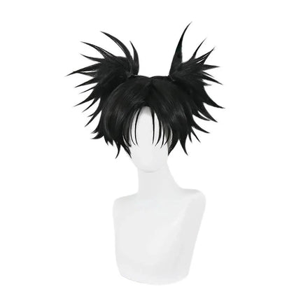 Anime Jujutsu Kaisen Choso Cosplay Synthetic Hair 14-Inch Black Double Ponytail Carnival Daily Party High-Quality Fluffy Wig