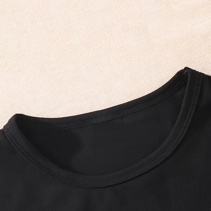 Summer Baby Girl Black Clothes Kid Girls Casual Colorful Heart Printed T-shirts Children Fashion Crew Neck Short Sleeve Top
