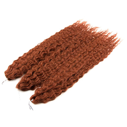 FASHION IDOL 22 Inch 300g 3PCS Ariel Curl Hair Water Wave Twist Crochet Hair Synthetic Ombre Brown Fiber Braiding Hair Extension