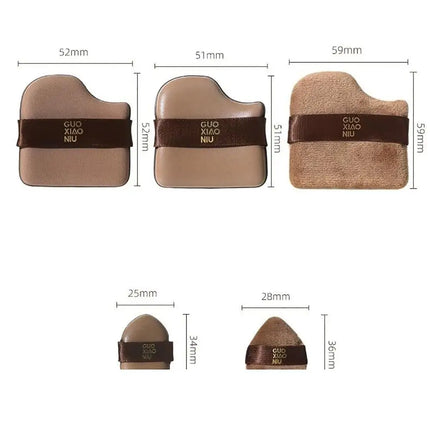 6pcs Mini Makeup Blender Puffs Quick Blending Chocolate Color Makeup Sponge Dry Wet Use Double Sided Cosmetic Tool Daily Makeup