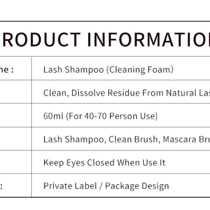 ICONSIGN 60ml Lash Shampoo Brush Kit Professional Lash Foam Cleanser Pump Design No Stimulation Eyelash Mousse Lash Glue Remover