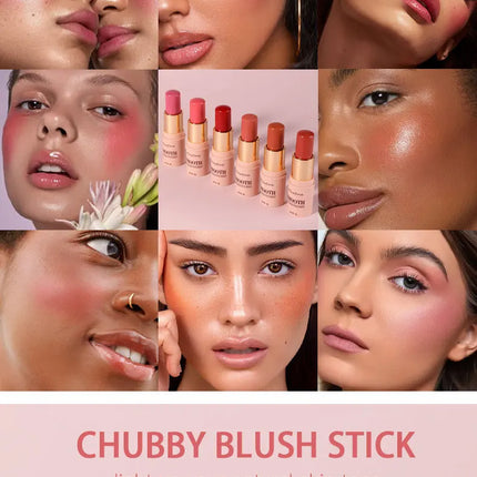 Smooth Blush Stick Naturally Saturated Long-lasting Waterproof Easy to Wear Matte Blush 3 in 1 Makeup Used On Lips Eyes Cheeks