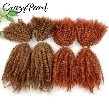 CrazyPearl 4B 4C Afro Kinky Curly Bulk Human Hair for Braiding Locs Twist Mini Micro Knotless Braids Dreadlock Hair Extensions