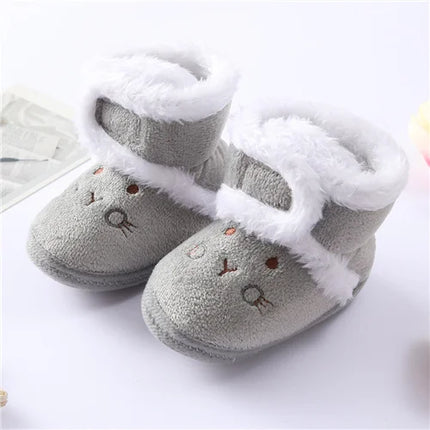 Infant Toddler Baby First Walkers Winter Thick Warm Newborn Shoes For Girls Boys Soft Fashion Bear Baby Boy Girl Shoes 0-9Month