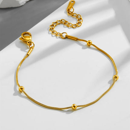 Vintage Anklets for Women Stainless Steel Beads Chain Anklet Leg Bracelets Bodychain Summer Beach Jewelry Accessories Gifts