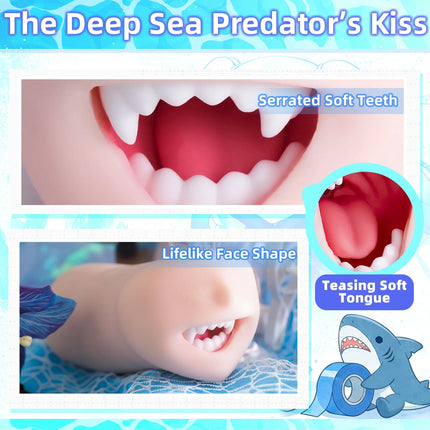 YUU Sea Predator Mouth Male Masturbator Real Mouth Deep Throat Pocket Pussy Blowjob with Fangs Tongue Masturbation Toys Oral Sex