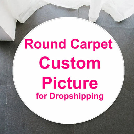 Custom Logo Mat Circle Carpet Anti-Slip Round Area Rug Large for Home Living Room Bedroom Decor Chair Drum Rug Chair Doormat