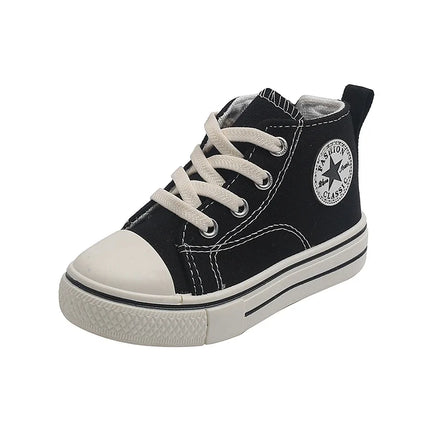 Chaussures en toile mi-montantes pour enfants Chaussures pour enfants décontractées confortables à semelle souple pour garçons et filles Chaussures de planche antidérapantes et respirantes
