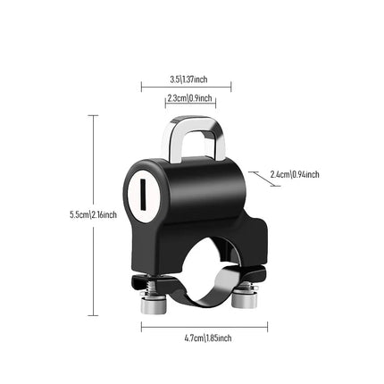 Helmet Lock for Motorcycle Scooter Atv Bicycle Universal Security Anti-theft Handlebar Lock 20mm-26mm with Keys Handle Locks