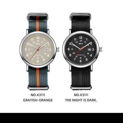 2026 TPW Field Watch Easy Reading Fabric Strap 24 Hours Display Quartz Movement Day function