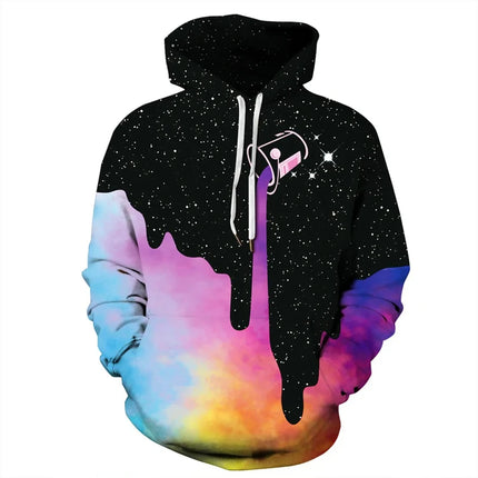 Newest Rainbow Graffiti 3D Printed Man Women Fashion Y2K Hoodie Oversized Streetwear Pullovers Hooded Sweatshirts Kids Clothing