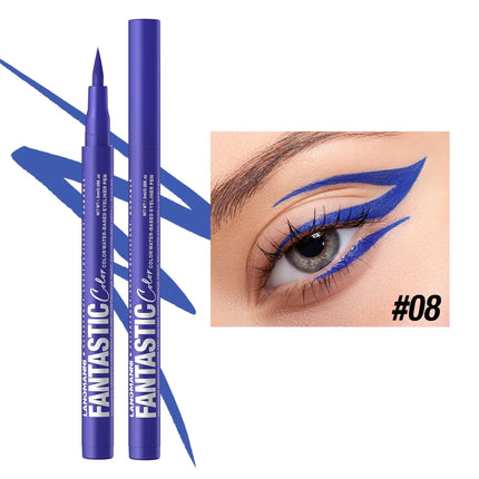 12 Colors Water-based Eyeliner Liquid Matte Red Quick-Drying Smudge-Proof Smooth Eyeliner Pen Long-Lasting Eyes Makeup Cosmetics