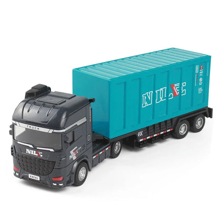 Container Truck Model Diecast Inertial Container Toy Truck Boy Fence Truck Sanitation Truck Semi Trailer Transportation Truck