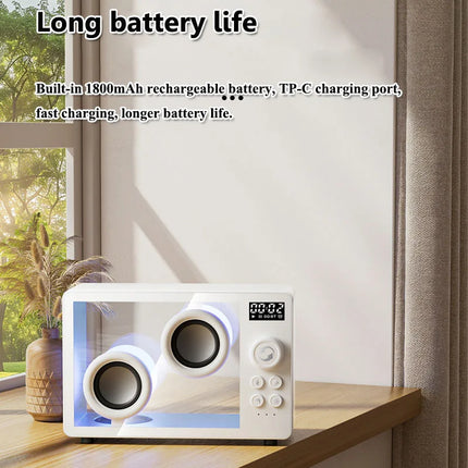 Mini Transparent Bluetooth Speaker Wireless Powerful Bass Music Box Soundbar with Colorful Atmosphere Light Support TF Card Play