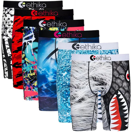 ETHIKA Boxer Briefs for Men S-XXXL 1PC - Polyester Stretch Underwear Soft Breathable Daily Wear